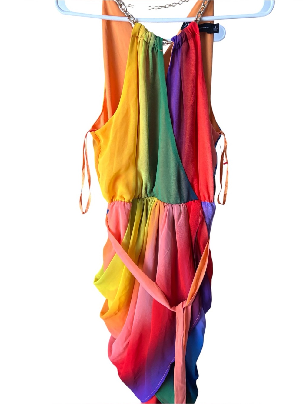 New York and co Vibrant Rainbow Halter Dress